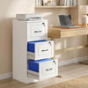 3 Drawer File Cabinet with Lock, Vertical Filing Cabinet with Adjustable Hanging Bars for A4 and Letter Size, White