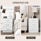 Bedside Table with 3 Drawers, Modern Wood Nightstand, Side Table with Anti-tipping Design for Bedroom, Set of 2, White