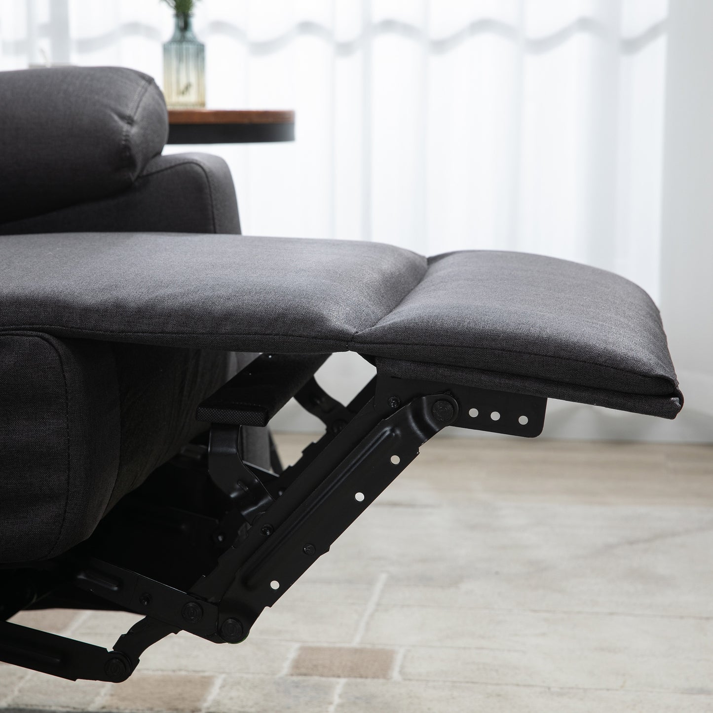 2 Seater Reclining Chair, Loveseat Recliner Sofa with Footrest and Split Backrest, Dark Grey