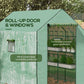 4.6' x 4.7' x 6.2' Walk-in Greenhouse with 3 Tier 8 Shelves, Outdoor Green House with Reinforced PE Cover, Garden Plant Grow Hot House Roll-up Door and Mesh Windows, Green