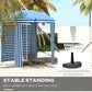 70.1" x 70.1" Blue White Stripe Cabana Umbrella with Walls