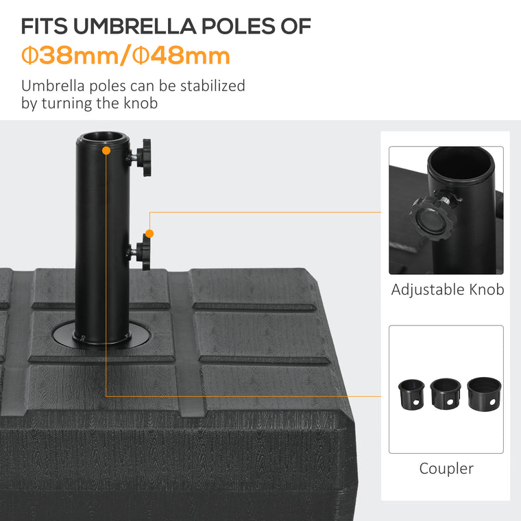 Black Fillable Umbrella Stand for 1.5-1.9" Poles