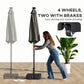 Patio Umbrella Base with Wheels & Brake Heavy Duty Outdoor Umbrella Stand Holder for for 1.5"/1.9" Poles Black