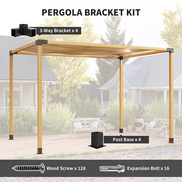 8-Piece Pergola Bracket Kit with 3-Way & 4-Way Corners