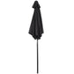 6.6FT Patio Umbrella, Outdoor Parasol with 6 Solid Ribs, Black