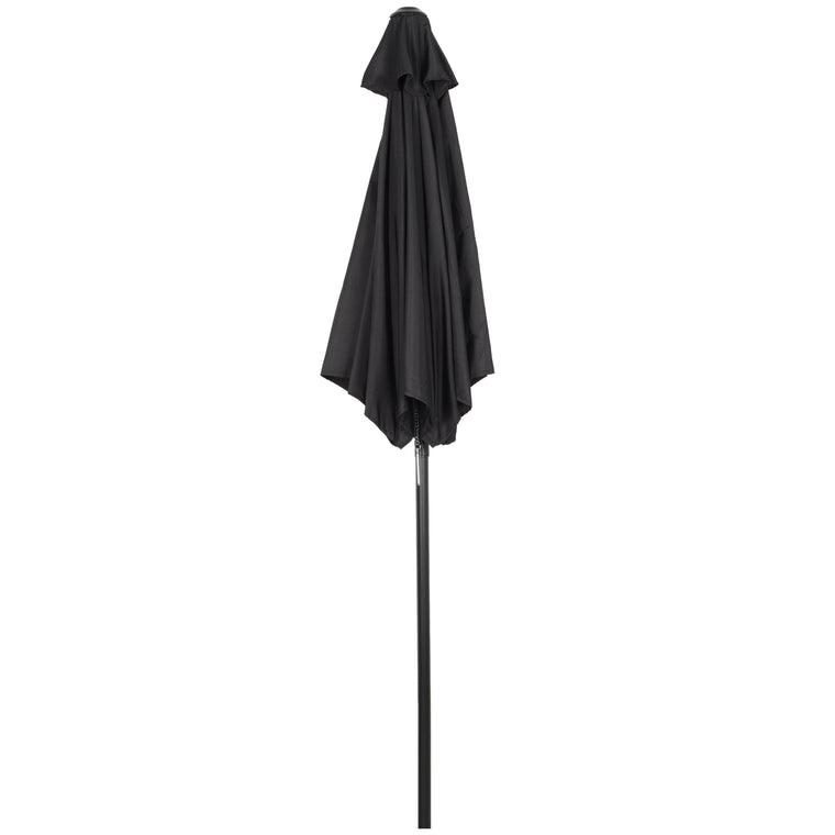 6.6FT Black Patio Umbrella with 6 Solid Ribs