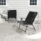 Set of 2 Outdoor Folding Chairs with Adjustable Backrest, Padded Camping Chairs for Outdoor Events, Black
