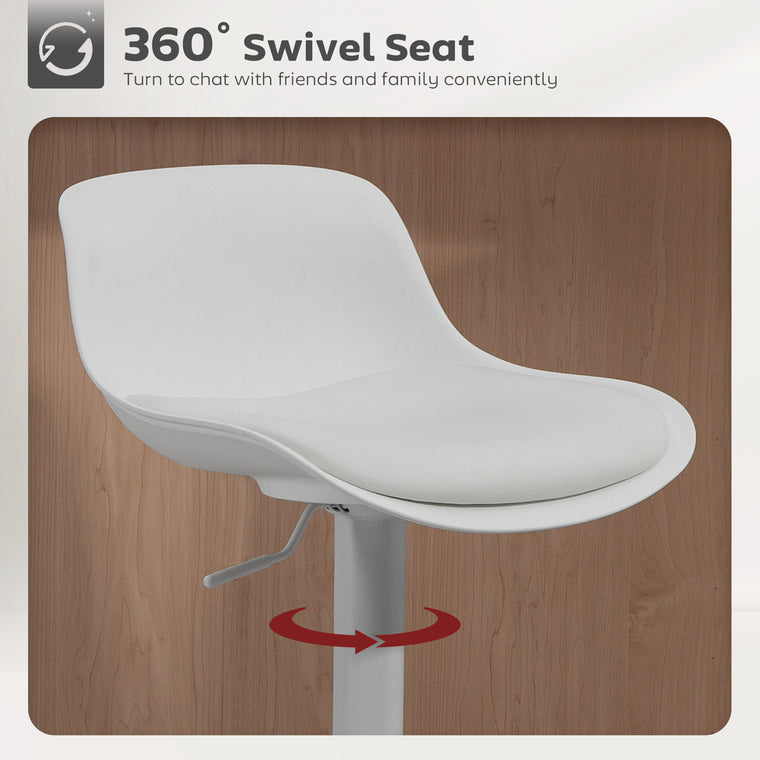 Set of 2 Swivel Bar Stools, Adjustable Height