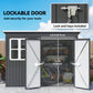 8.5' x 6' Galvanised Steel Outdoor Storage Shed, Garden Shed with Window, Lockable Wide Doors and Air Vents, Dark Grey