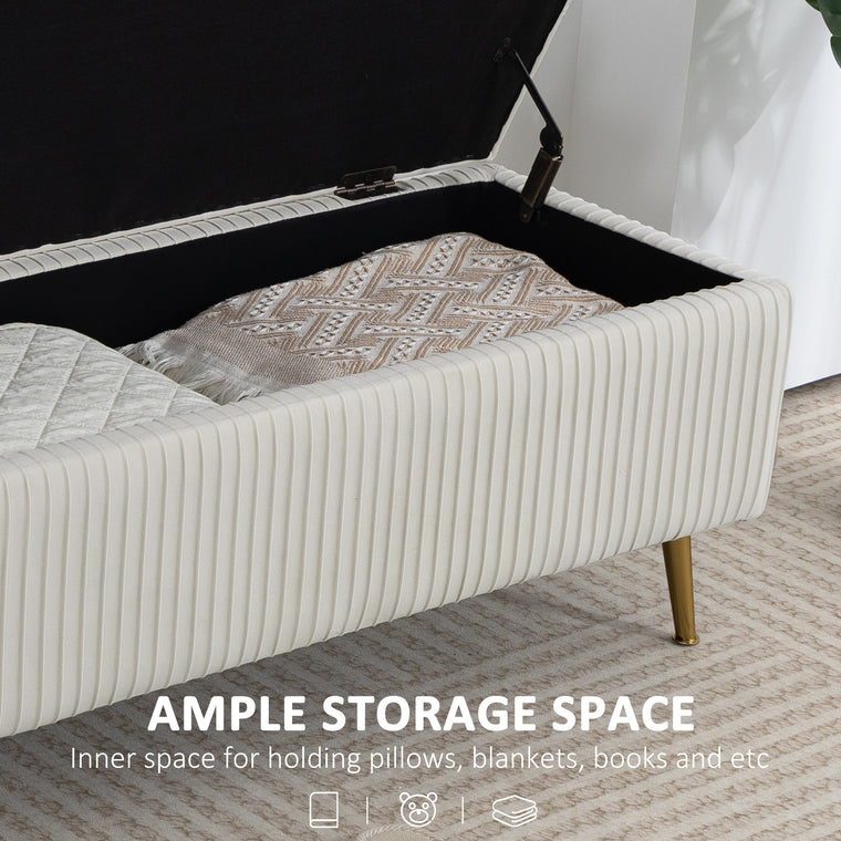 43" Storage Ottoman Bench with Padded Seat