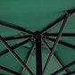 9.7ft Offset Patio UmbrellaCantilever Parasol with Crank Handle, 8 Ribs and Cross Base for Outdoor, Sun Shade, Green