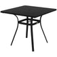 Rectangle Patio Dining Table for 4 People with Steel Legs, Metal Tabletop for Garden, Backyard, Lawn, Balcony, Black