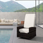 Outdoor Rattan Wicker Lounge Chair with Footrest & Soft Cushion for Patio, Garden, Backyard, Cream White