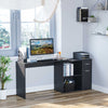 180° Rotating Home Office Corner Desk Storage Shelf Cabinet Black