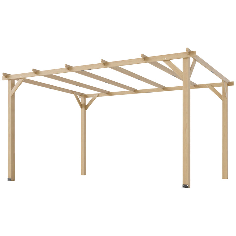 10' x 13' Natural Wood Pergola with Grape Trellis