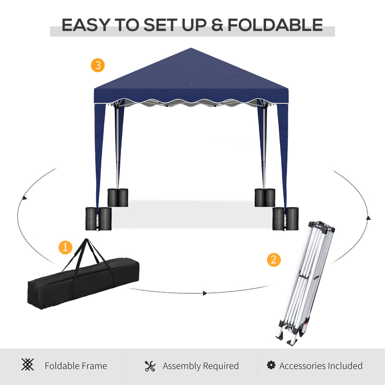 10' x 10' Blue Pop Up Party Tent with Sand Bags