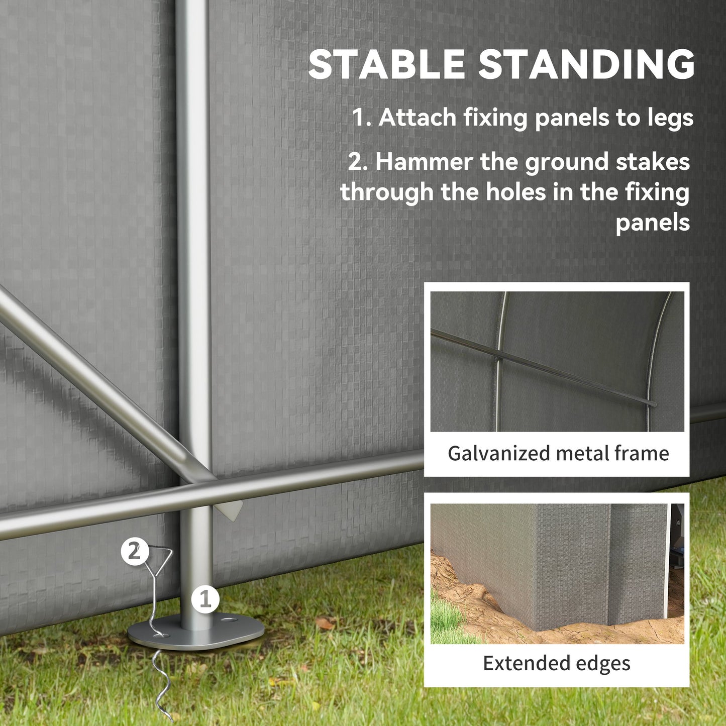 Outdoor Storage Shed, Heavy Duty Galvanized Steel Portable Shed for Bike, Motorcycle, Garden Tools, Black