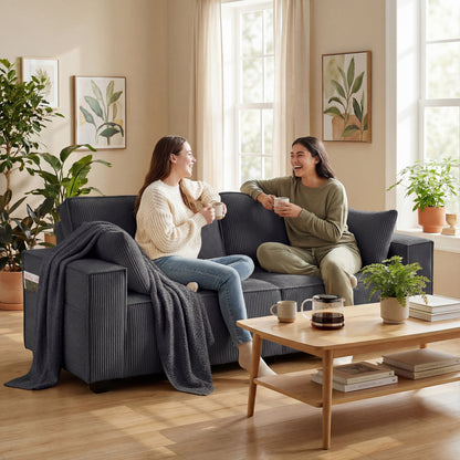 86" 3-Seater Corduroy Sofa
