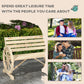 42" Wood Wagon Wheel Bench Garden Loveseat Rustic Seat, Natural Wood