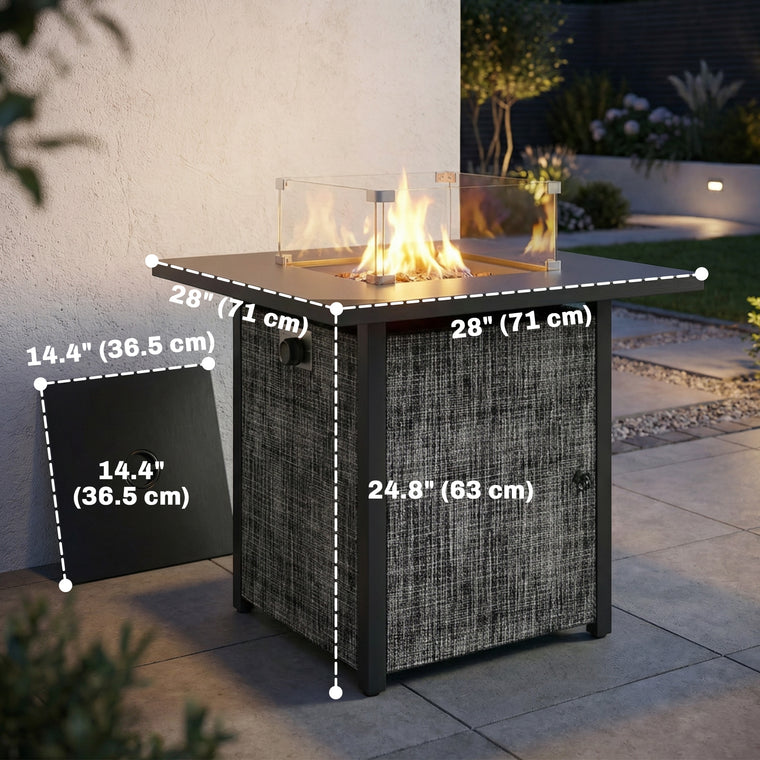28-Inch Propane Fire Pit Table with Gas Tank Holder