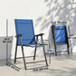 Folding Patio Chairs Set of 4, High Back Outdoor Dining Chairs with Breathable Mesh Seat for Lawn, Deck, Blue