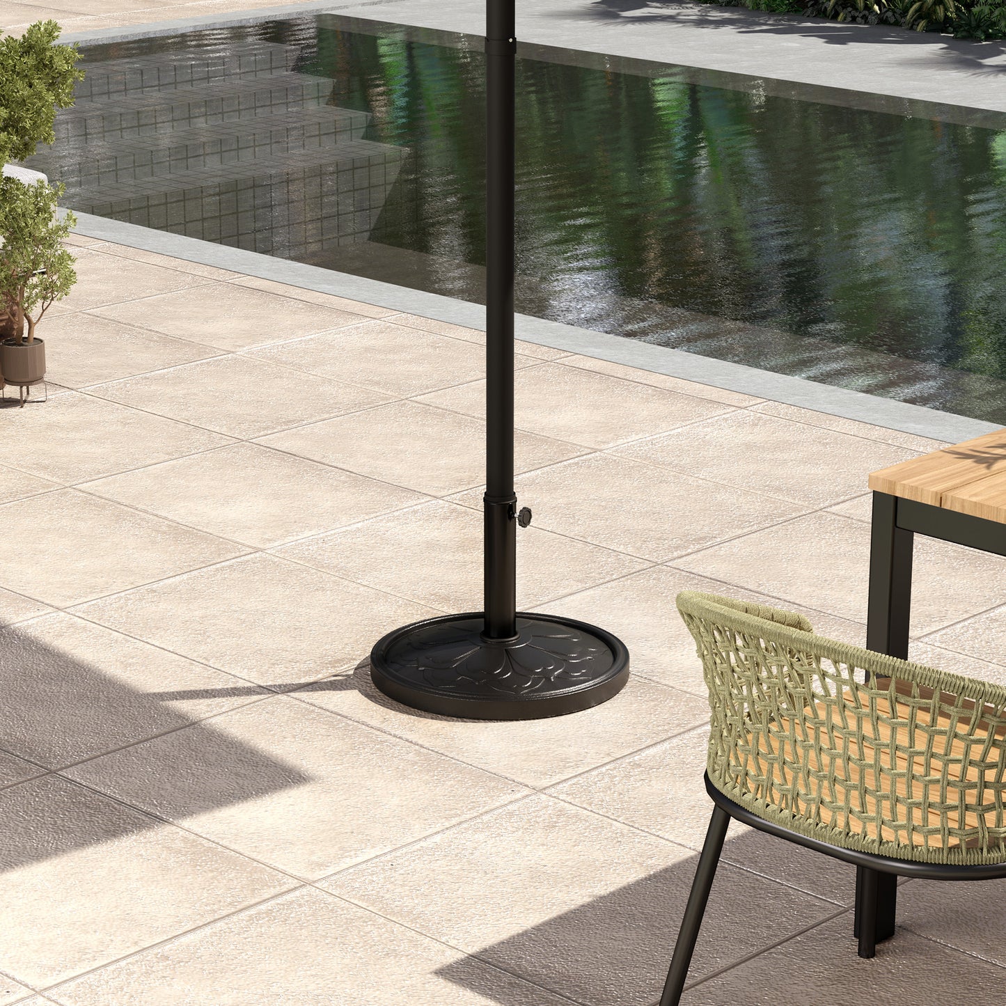 26 lbs Resin Round Umbrella Base with Stand