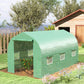 6.6' x 11' x 7' Portable Walk-In Tunnel Greenhouse, Garden Plant Growing Warm House, Outdoor Seed Flower Vegetable Growth Tent, Green