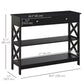39" Console Table, Narrow Entryway Table with Storage Shelves, Drawers and X Frame for Behind Couch, Living Room, Hallway, Black