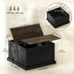 Lift Top Coffee Table with Charging Station, Square Farmhouse Center Table with Hidden Storage, Black Wood Grain