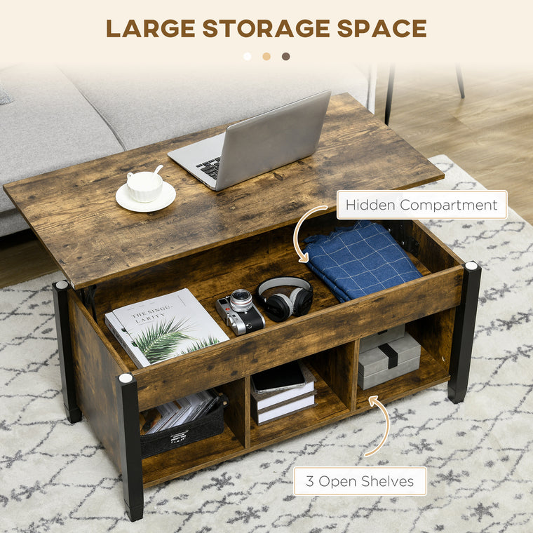 41" Lift Top Coffee Table with Hidden Storage