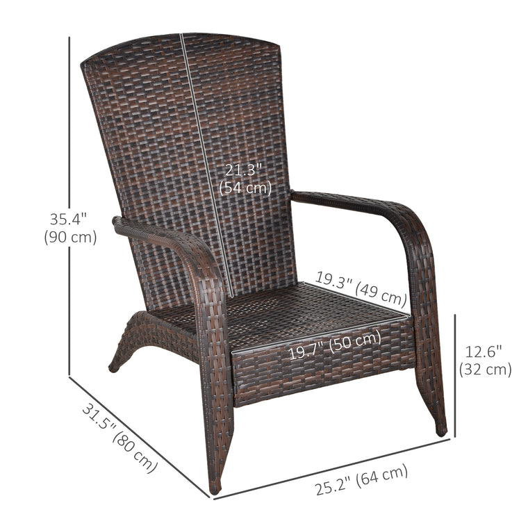 Cream White PE Rattan Adirondack Chair with Cushions