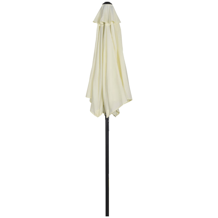6.6FT Cream White Patio Umbrella with 6 Solid Ribs