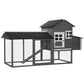 82" Chicken Coop Wooden Hen House Rabbit Hutch Poultry Cage Pen Outdoor Backyard with Nesting Box and Run, Grey