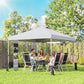 9.6 x 9.6 ft Pop Up Canopy Tent with Pockets, UPF 50+ 1-Button Push Outdoor Instant Canopy with Sandbags, Wheeled Bag