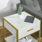 Nightstand Set of 2, Modern Bedside Table with Drawer and Shelf, Bedside Cabinets for Bedroom, White