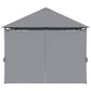 13'x 10' Soft-top Steel Patio Gazebo Canopy Party Tent with 6 Removable Curtains and Drainage Holes, Grey