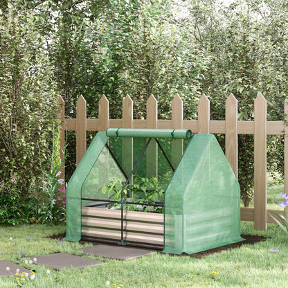 50" x 37.4" x 36.2" Green Garden Bed with Greenhouse Cover