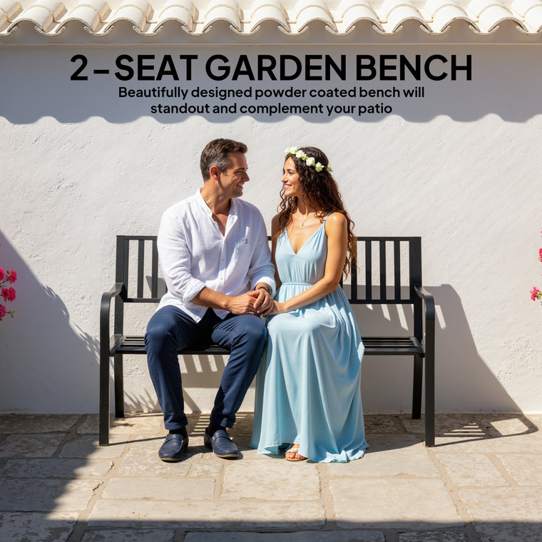 50" Steel Garden Park Bench