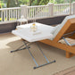 Folding Outdoor Patio Table, 3-Level Adjustable Camping Table Picnic Table with HDPE Top, Steel Legs, White
