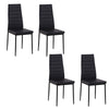 Set of 4 High-Back PU Leather Dining Chairs