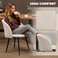 Dining Chairs Set of 2, Sherpa Fleece Upholstered Kitchen Chairs with Backrest and Steel Legs, Cream White