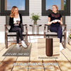 Brown Double Glider Chair with Glass Top Table