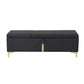 Elegant Upholstered Storage Ottoman with Metal Legs, Generous Storage, Bench for Bedroom and Living Room, 47" L x 15.5" W x 16" H, Black