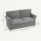 59" Loveseat Sofa for Bedroom, Modern Love Seats Furniture, Upholstered 2 Seater Couch with Solid Steel Frame and Beech Wood Legs for Living Room, Med Grey