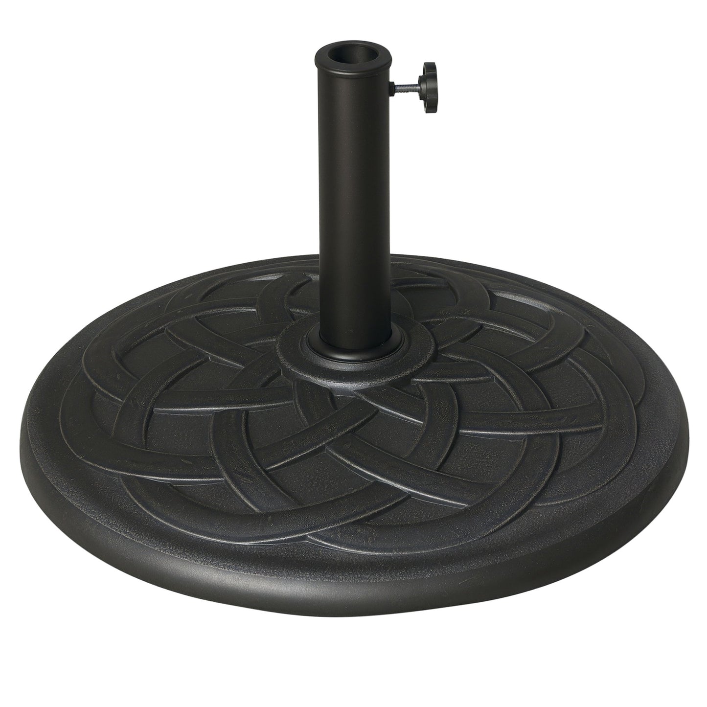 42 lbs Resin Round Market Umbrella Base Holder 22" Decorative Parasol Stand for Patio, Outdoor, Backyard, Bronze