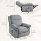 Manual Recliner Chair with Vibration Massage, Side Pockets, Corduroy Reclining Chair for Living Room, Grey