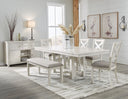 7 Pc. Table, 4 Chairs, Bench, Server