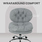 Computer Desk Chair, Armless Office Chair with Wide Padded Seat and Adjustable Height, Tilt Function, Grey