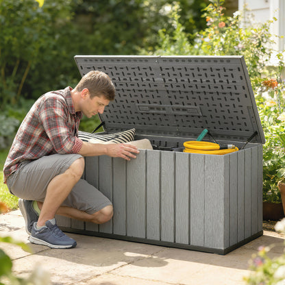 125.5-Gallon Deck Box with Lockable Lid & Gas Struts