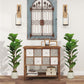4FT Artificial Fiddle Leaf Fig Tree Set of 2, Fake Potted Tree with Solid Wood Trunks for Indoor Decor, Green